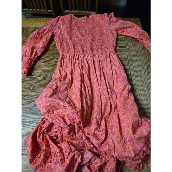 Tuckernuck Pink City Prints Isabel V Peach Primrose Dress sz Medium - Picture 5 of 5